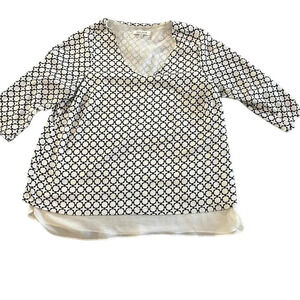 ROSE+OLIVE Women's‎ 3/4 Sleeve Geometric Print Blouse Size 1X